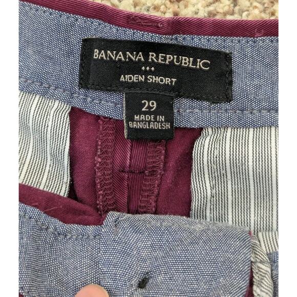 Banana Republic Men's Aiden Shorts Size 29 (Waist 30") Inseam 9.5" Burgundy Wine - Picture 3 of 7